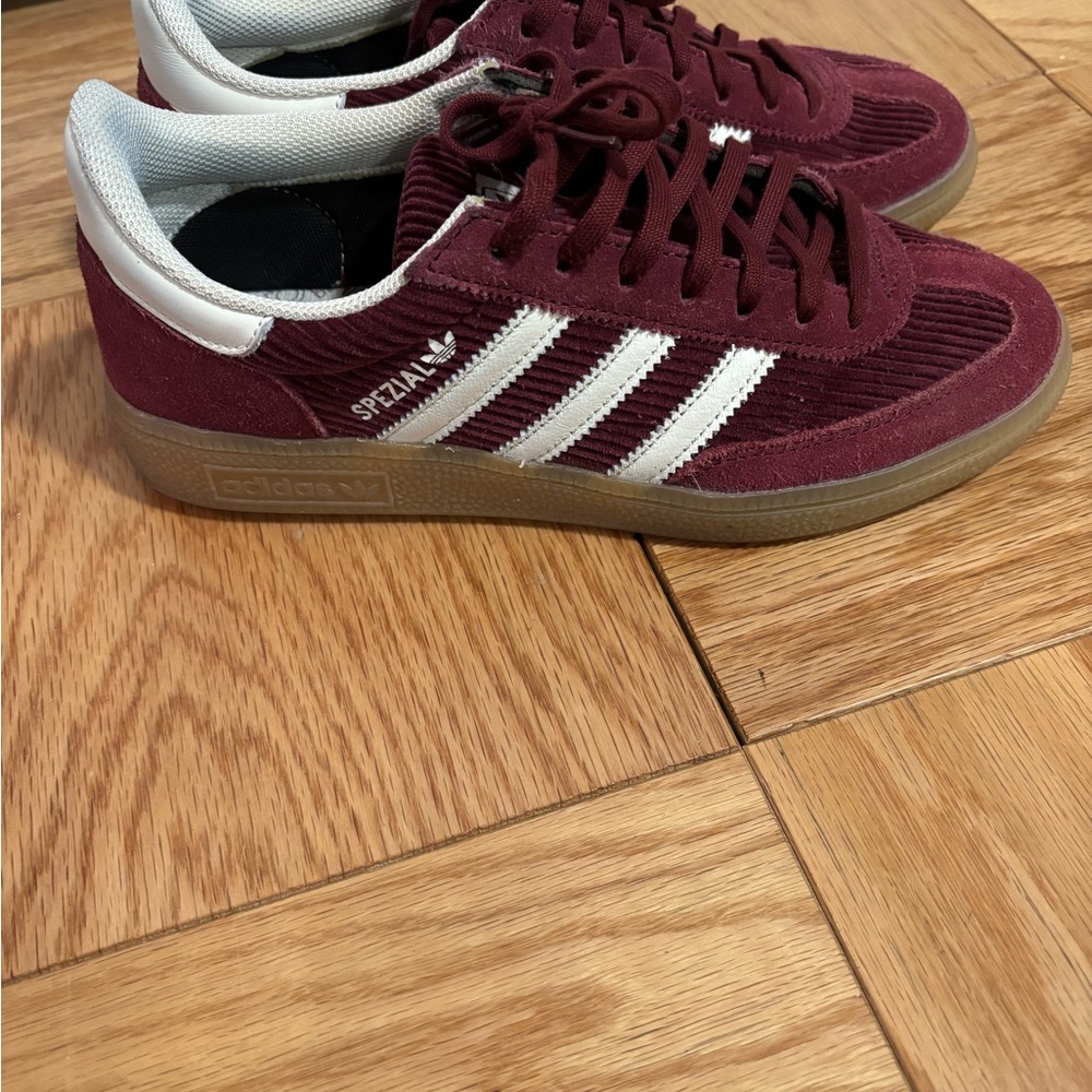 Adidas Burgundy and White Athletic Shoes